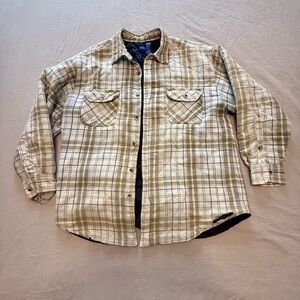 Basic Editions Plaid Jacket - Green and White